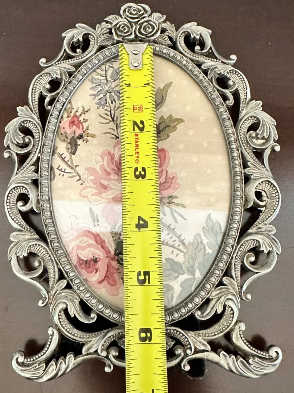 Vintage Oval Ornate Easel Picture Floral Frame Rococo